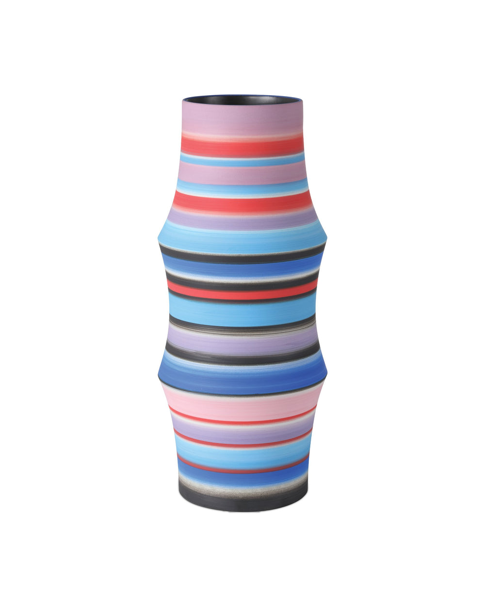 Currey & Company Happy 80S Hand Thrown Porcelain Vase with Bold Swirling Striation Art Decor Accent 1200-1098
