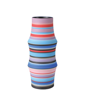 Currey & Company Happy 80S Hand Thrown Porcelain Vase with Bold Swirling Striation Art Decor Accent 1200-1098