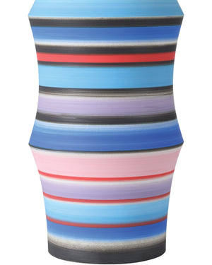 Currey & Company Happy 80S Hand Thrown Porcelain Vase with Bold Swirling Striation Art Decor Accent 1200-1098
