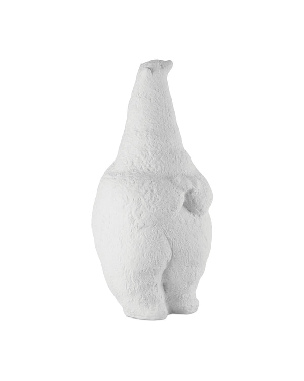 Currey & Company Yarmouth Matte Porcelain Polar Bear Sculpture Hand-Textured Bookshelf Decor Accent Small 1200-1099