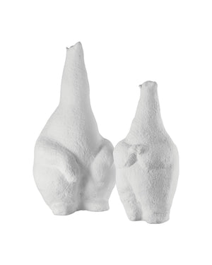Currey & Company Yarmouth Matte Porcelain Polar Bear Sculpture Hand-Textured Bookshelf Decor Accent Small 1200-1099