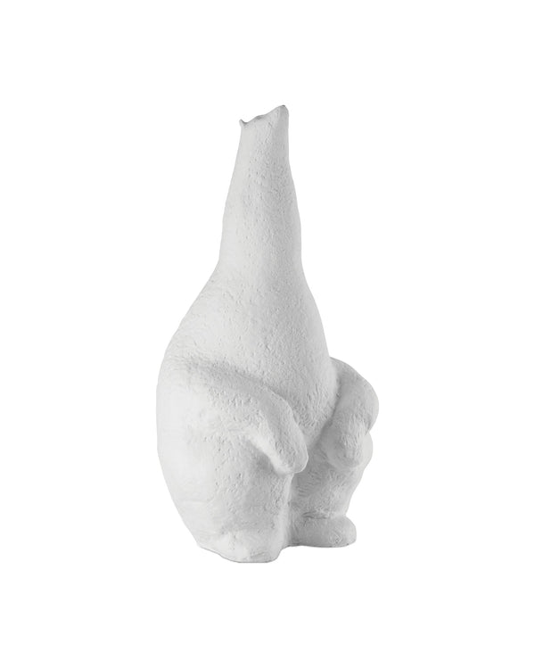 Currey & Company Yarmouth Matte Porcelain Polar Bear Sculpture Hand-Textured Bookshelf Decor Accent Large 1200-1100