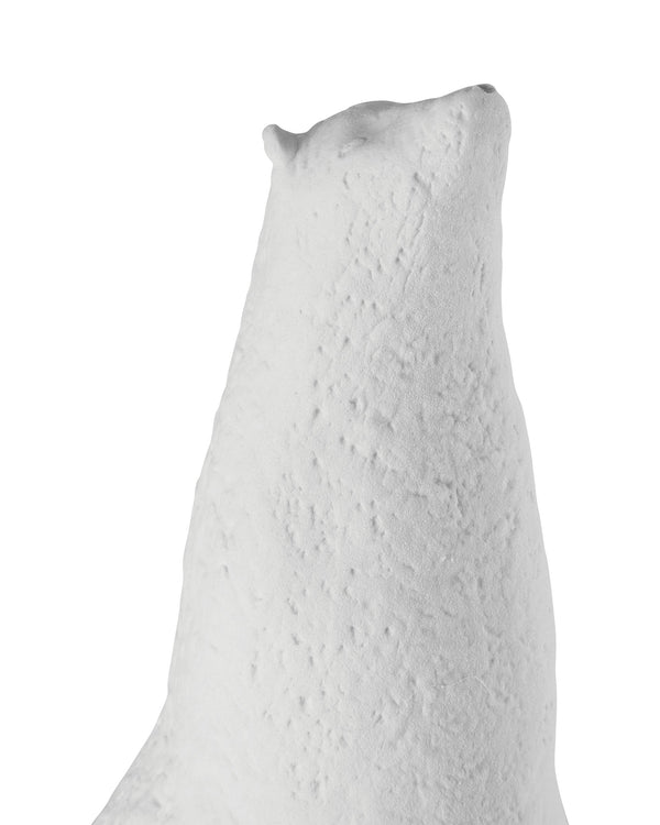 Currey & Company Yarmouth Matte Porcelain Polar Bear Sculpture Hand-Textured Bookshelf Decor Accent Large 1200-1100
