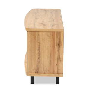 Baxton Studio Baxton Studio Walda Modern Oak Brown 2-Drawer TV Stand with Cable Management & Mixed Materials Design TV838070-Wotan Oak