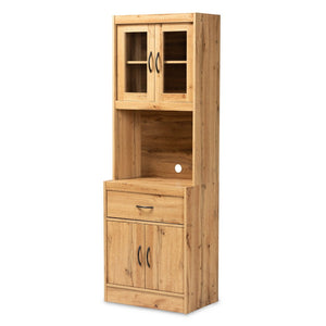 Baxton Studio Baxton Studio Laurana Oak Brown Kitchen Cabinet & Hutch - Modern Storage Solution for Every Home WS883200-Wotan Oak