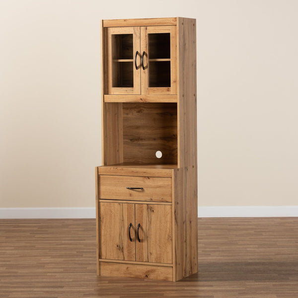 Baxton Studio Baxton Studio Laurana Oak Brown Kitchen Cabinet & Hutch - Modern Storage Solution for Every Home WS883200-Wotan Oak
