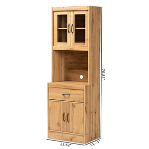 Baxton Studio Baxton Studio Laurana Oak Brown Kitchen Cabinet & Hutch - Modern Storage Solution for Every Home WS883200-Wotan Oak
