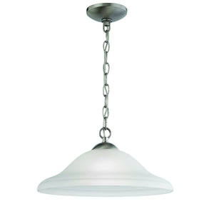 Thomas Lighting Conway Opaque Glass Pendant Light for Dining Rooms and Kitchen Islands with Nickel Frame 15 inches Brushed Nickel 1201PL/20