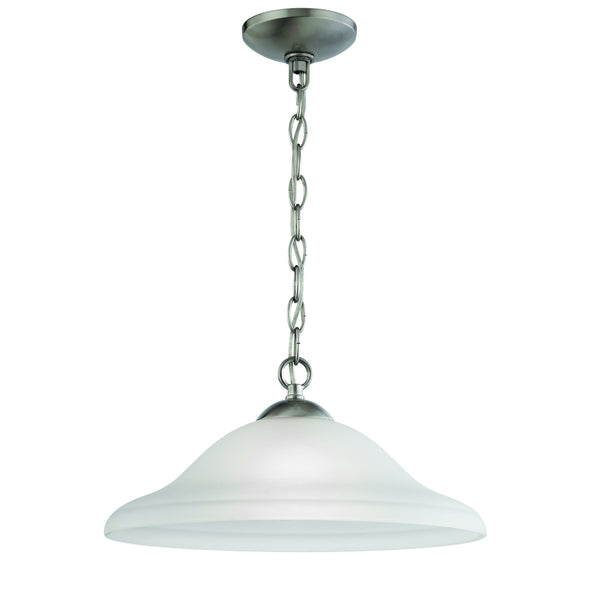 Thomas Lighting Conway Opaque Glass Pendant Light for Dining Rooms and Kitchen Islands with Nickel Frame 15 inches Brushed Nickel 1201PL/20