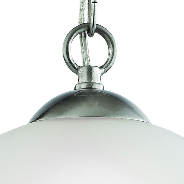 Thomas Lighting Conway Opaque Glass Pendant Light for Dining Rooms and Kitchen Islands with Nickel Frame 15 inches Brushed Nickel 1201PL/20