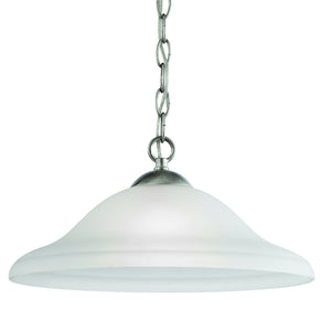 Thomas Lighting Conway Opaque Glass Pendant Light for Dining Rooms and Kitchen Islands with Nickel Frame 15 inches Brushed Nickel 1201PL/20