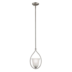 Thomas Lighting Conway Mini Pendant Light Opaque Glass Shade Brushed Metal Frame Kitchen Island Nickel 1201PS/20