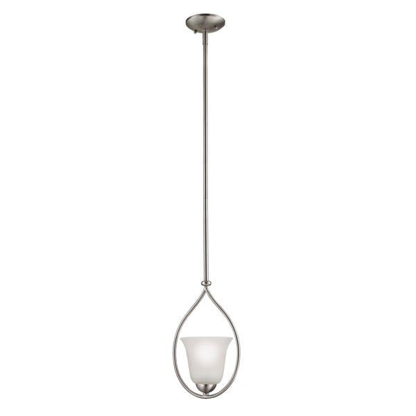 Thomas Lighting Conway Mini Pendant Light Opaque Glass Shade Brushed Metal Frame Kitchen Island Nickel 1201PS/20