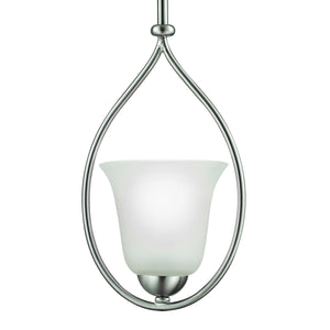 Thomas Lighting Conway Mini Pendant Light Opaque Glass Shade Brushed Metal Frame Kitchen Island Nickel 1201PS/20