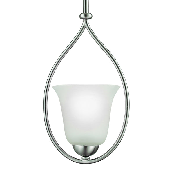 Thomas Lighting Conway Mini Pendant Light Opaque Glass Shade Brushed Metal Frame Kitchen Island Nickel 1201PS/20