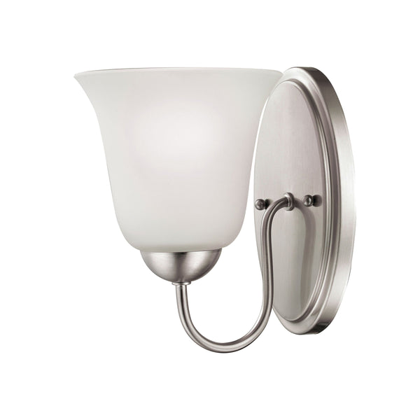Thomas Lighting Conway Brushed Nickel Wall Sconce with Opaque Glass Shade for Hallway or Bath 1201WS/20