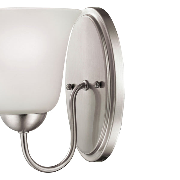 Thomas Lighting Conway Brushed Nickel Wall Sconce with Opaque Glass Shade for Hallway or Bath 1201WS/20