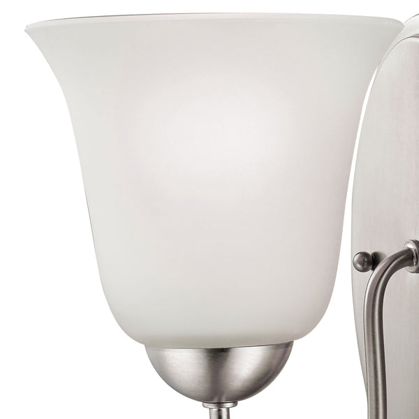 Thomas Lighting Conway Brushed Nickel Wall Sconce with Opaque Glass Shade for Hallway or Bath 1201WS/20