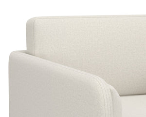 Sunpan Luella Armchair - Classic Mid-Century Design with Generously Cushioned Seating and Black Metal Legs Mina Ivory