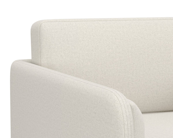 Sunpan Luella Armchair - Classic Mid-Century Design with Generously Cushioned Seating and Black Metal Legs Mina Ivory