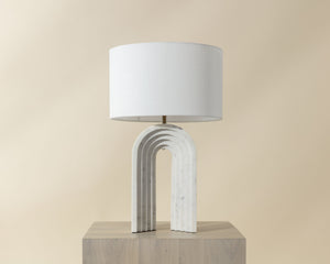 Sunpan Sensi Table Lamp – Elegant Marble Base, Modern Design, Perfect for Any Room, LED Compatible Lighting White