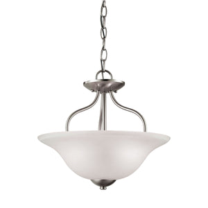 Thomas Lighting Conway Two Light Semi Flush Ceiling Fixture with Opaque Glass for Classic Interiors Nickel 1202CS/20