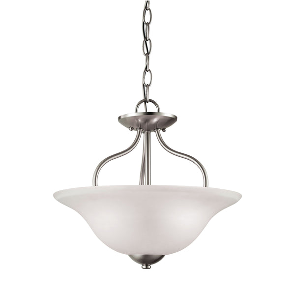 Thomas Lighting Conway Two Light Semi Flush Ceiling Fixture with Opaque Glass for Classic Interiors Nickel 1202CS/20