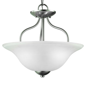 Thomas Lighting Conway Two Light Semi Flush Ceiling Fixture with Opaque Glass for Classic Interiors Nickel 1202CS/20