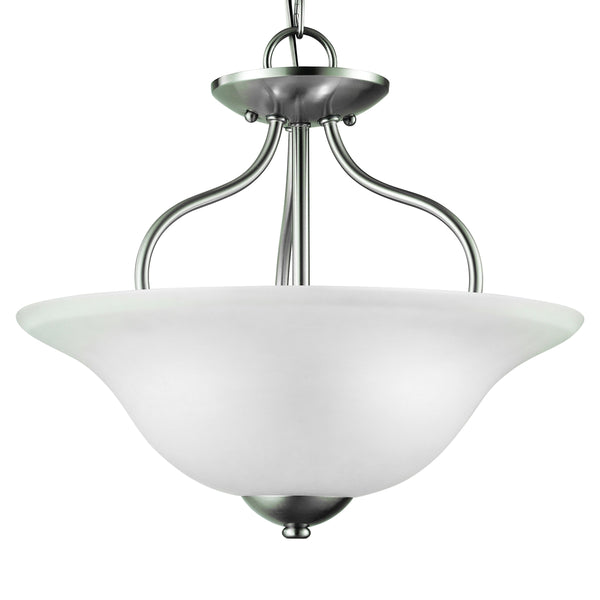 Thomas Lighting Conway Two Light Semi Flush Ceiling Fixture with Opaque Glass for Classic Interiors Nickel 1202CS/20