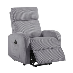 English Elm Contemporary Power Lift Chair Recliner with Plush Corduroy, Foam-Over-Coil Support & Side Pocket Dark Gray 31 L x 29 W x 24 H B011P395830