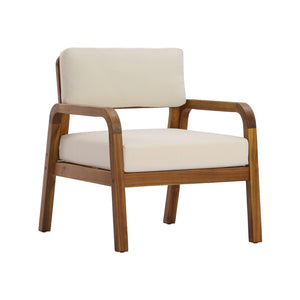 English Elm Outdoor Solid Acacia Wood Patio Armchair Teak Finish Slat Back Poolside Lounge N768P382498T_2