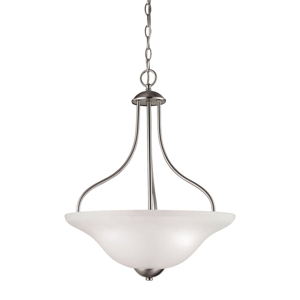 Thomas Lighting Conway Opaque Glass Pendant Light for Dining Rooms and Kitchen Islands with Nickel Frame 18 inches Brushed Nickel 1203PL/20