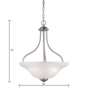 Thomas Lighting Conway Opaque Glass Pendant Light for Dining Rooms and Kitchen Islands with Nickel Frame 18 inches Brushed Nickel 1203PL/20