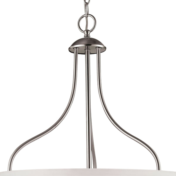 Thomas Lighting Conway Opaque Glass Pendant Light for Dining Rooms and Kitchen Islands with Nickel Frame 18 inches Brushed Nickel 1203PL/20