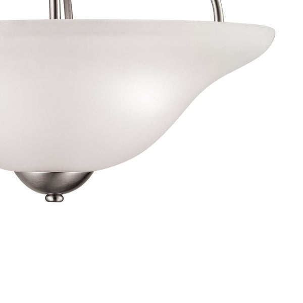 Thomas Lighting Conway Opaque Glass Pendant Light for Dining Rooms and Kitchen Islands with Nickel Frame 18 inches Brushed Nickel 1203PL/20