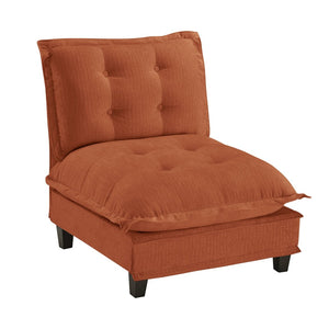 English Elm 73 Armless Chenille Modular Sofa Flexible Reconfigurable Seating for Modern Living Rooms Orange W714P448404