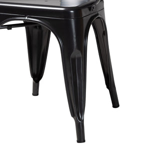 Baxton Studio Baxton Studio Ryland Modern Industrial Dark Grey Metal Dining Chairs Set of 4 for Stylish Comfort AY-MC02-Dark Grey-DC
