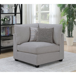 English Elm Austin Grey Cushion Back Corner Chair With Pillows - Stylish, Durable Accent For Modern Living Spaces B062P357794