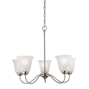 Thomas Lighting Conway Three Light Chandelier with Opaque Glass Shades for Traditional Dining Rooms Nickel 26 inches 1205CH/20