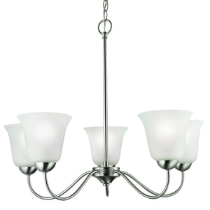 Thomas Lighting Conway Three Light Chandelier with Opaque Glass Shades for Traditional Dining Rooms Nickel 26 inches 1205CH/20