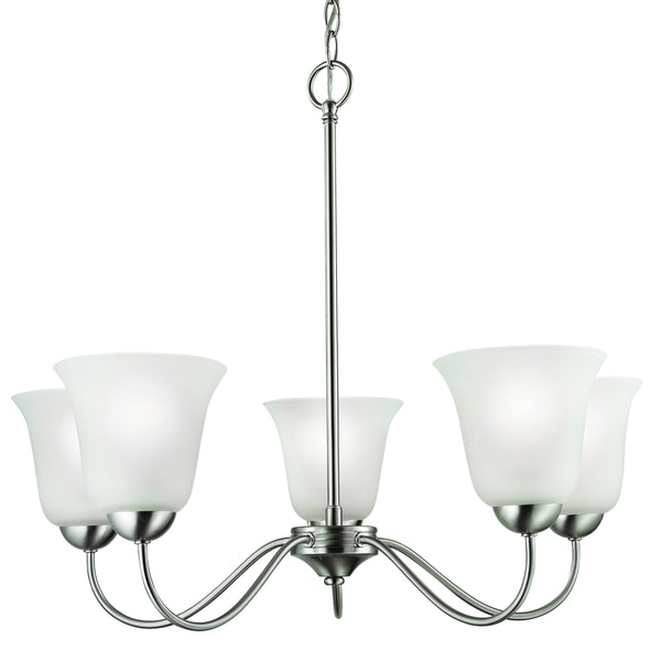 Thomas Lighting Conway Three Light Chandelier with Opaque Glass Shades for Traditional Dining Rooms Nickel 26 inches 1205CH/20