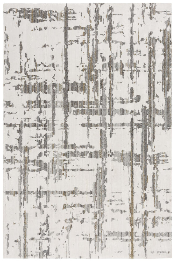 Alora Decor Cara Ivory Runner Rug - 100% Recycled Polyester, Hand-Sheared/Washed Plush, Modern Abstract Slate & Earthtones For High-Traffic Hallways 12012072937332608