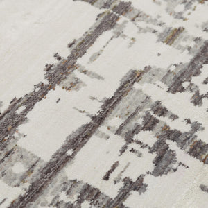 Alora Decor Cara Ivory Runner Rug - 100% Recycled Polyester, Hand-Sheared/Washed Plush, Modern Abstract Slate & Earthtones For High-Traffic Hallways 12012072937332608