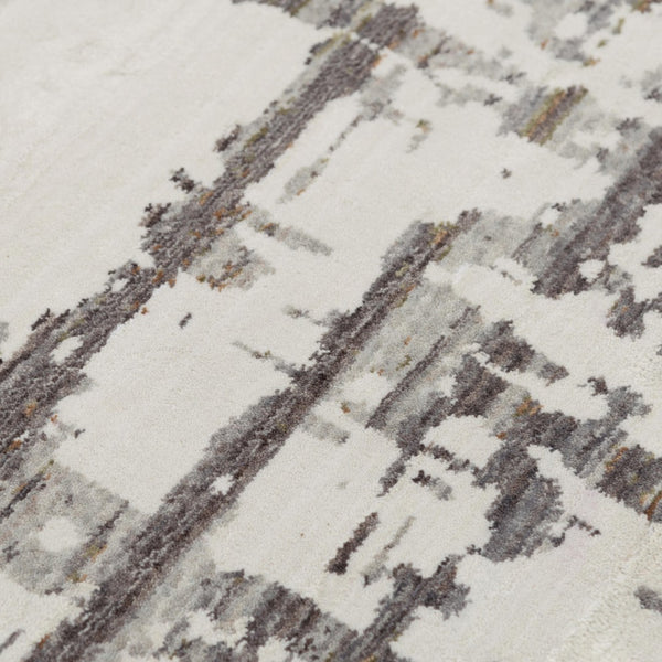 Alora Decor Cara Ivory Runner Rug - 100% Recycled Polyester, Hand-Sheared/Washed Plush, Modern Abstract Slate & Earthtones For High-Traffic Hallways 12012072937332608