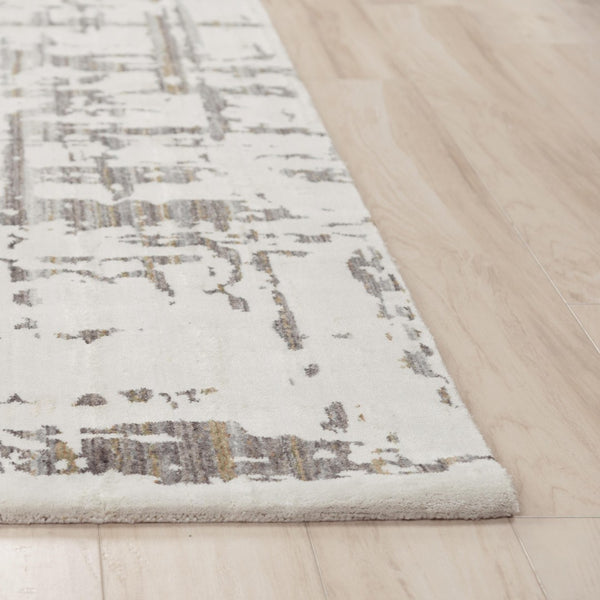 Alora Decor Cara Ivory Rug - Abstract Contemporary-Transitional Design, Plush Hand-Sheared Recycled Polyester For Durable, Low-Maintenance Style 5'2" x 7'9" 12012072937335279