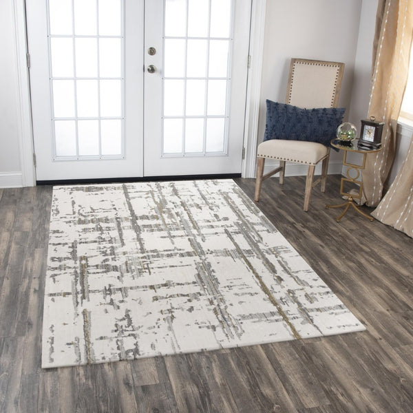 Alora Decor Cara Ivory Runner Rug - 100% Recycled Polyester, Hand-Sheared/Washed Plush, Modern Abstract Slate & Earthtones For High-Traffic Hallways 12012072937332608