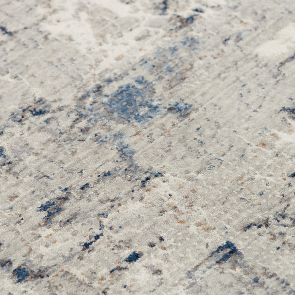 Alora Decor Cara Slate Gray Navy Rust Runner Rug 2'6"X8" — Eco Recycled Polyester, Hand-Sheared Soft Pile, Durable 12012073133542608