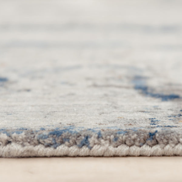 Alora Decor Cara Slate Gray Navy Rust Runner Rug 2'6"X8" — Eco Recycled Polyester, Hand-Sheared Soft Pile, Durable 12012073133542608