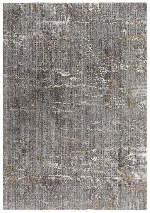 Alora Decor Cara Gray Runner Rug - 2'6"X8' Eco-Friendly 100% Recycled Polyester, Abstract Slate Gray & Ivory Finish 12012073200332608