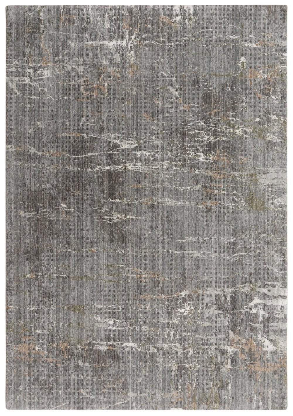 Alora Decor Cara Gray Rectangle Rug — Modern Abstract Slate, Midnight, Ivory Palette; Soft Hand-Sheared, Eco-Friendly Recycled Polyester Finish 5'2" x 7'9" 12012073200335279